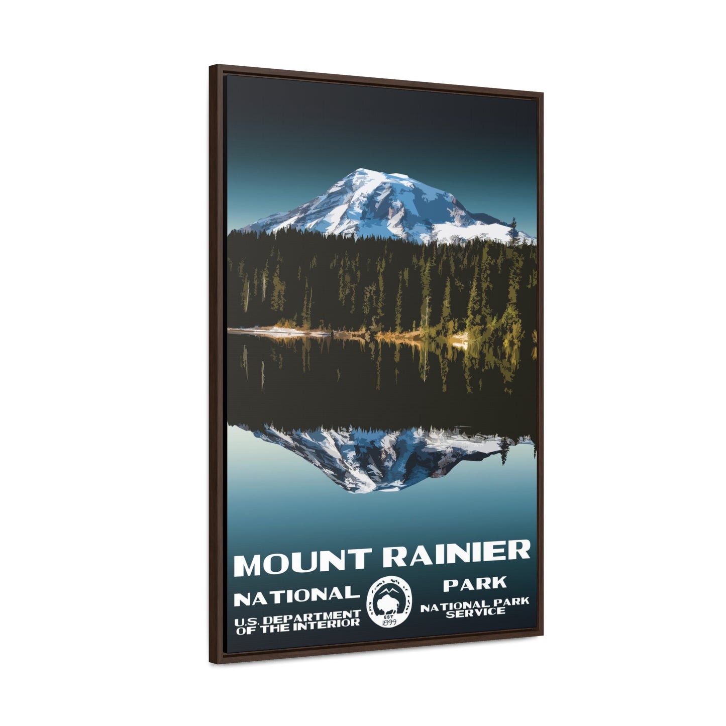 Mount Rainier National Park Framed Canvas - WPA Poster
