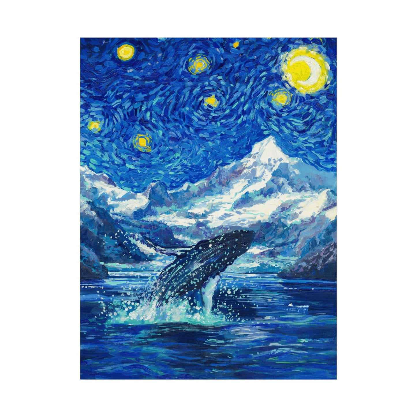 Glacier Bay National Park Starry Night Poster - Premium Textured Paper