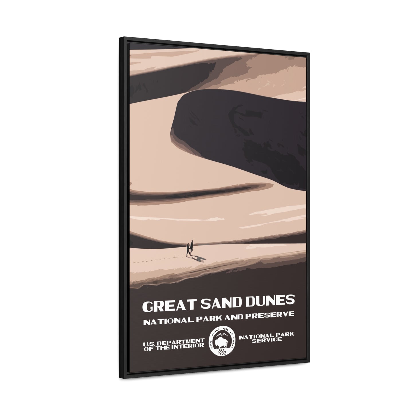 Great Sand Dunes National Park Framed Canvas - WPA Poster