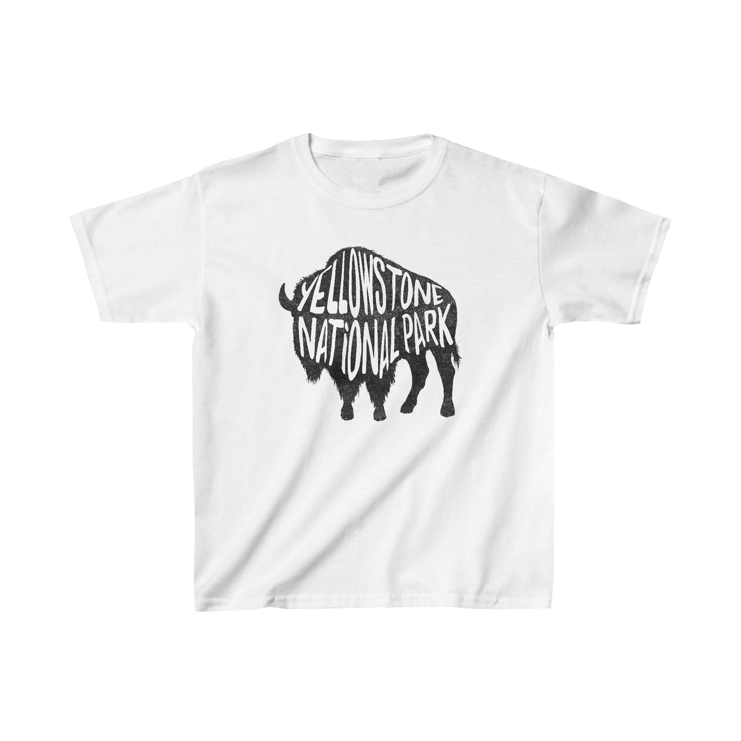Yellowstone National Park Child T-Shirt - Bison Chunky Text