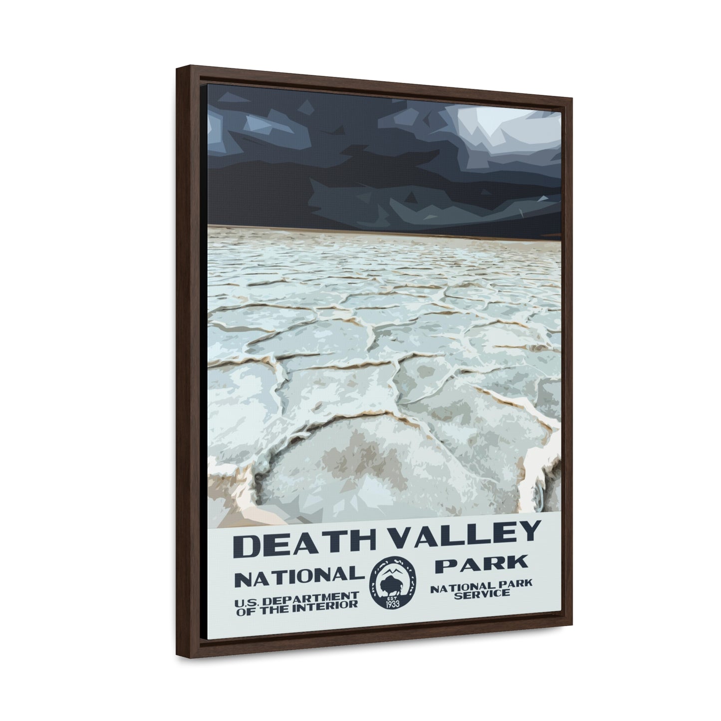 Death Valley National Park Framed Canvas - WPA Poster Badwater Basin