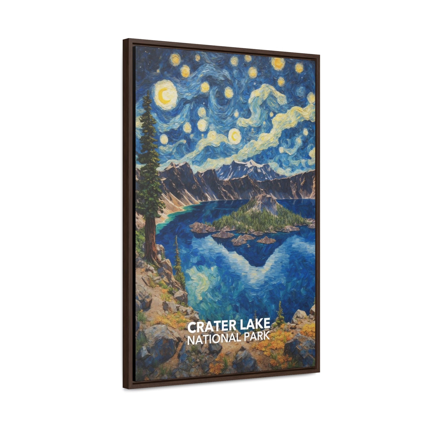 Crater Lake National Park Framed Canvas - The Starry Night