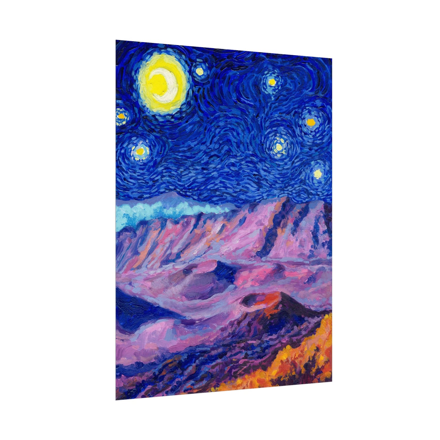 Haleakalā Park Starry Night Poster - Premium Textured Paper