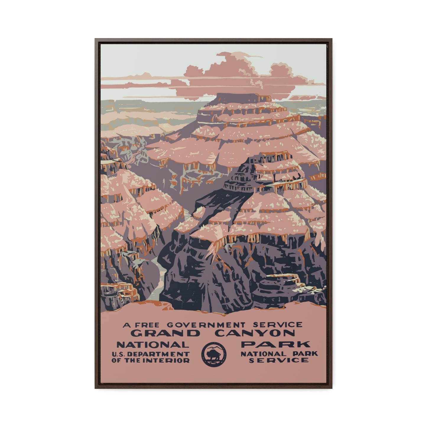 Grand Canyon National Park Framed Canvas - WPA Poster