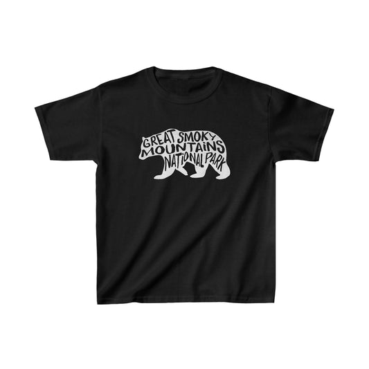 Great Smoky Mountains National Park Child T-Shirt - Black Bear Chunky Text