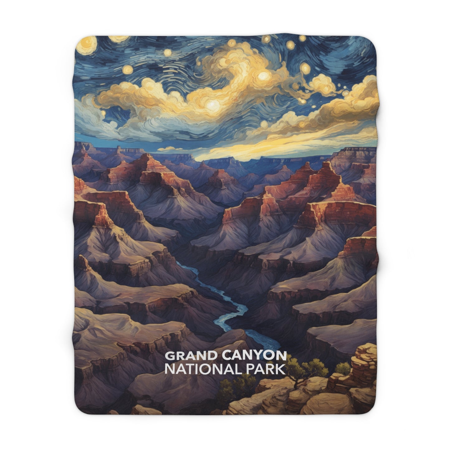 Grand Canyon National Park Sherpa Blanket - The Starry Night