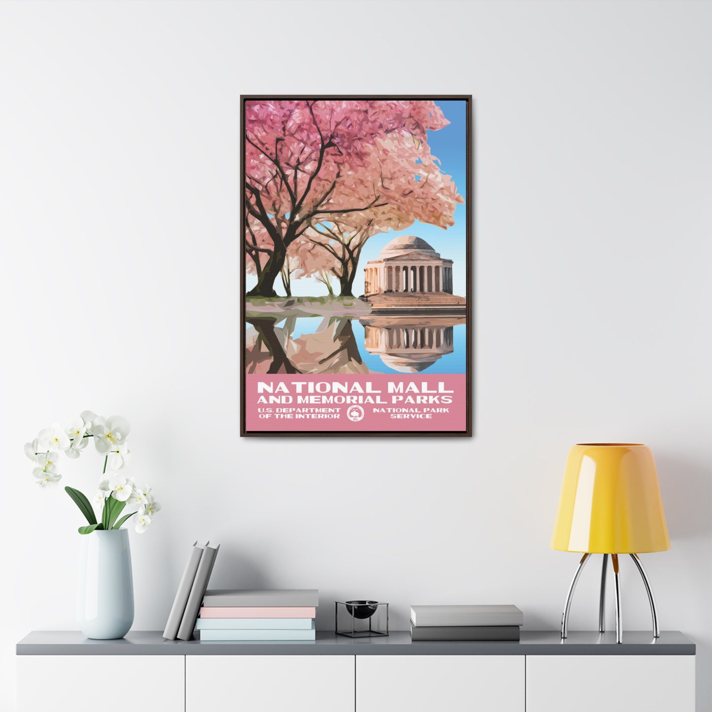 National Mall and Memorial Parks Framed Canvas - WPA Poster