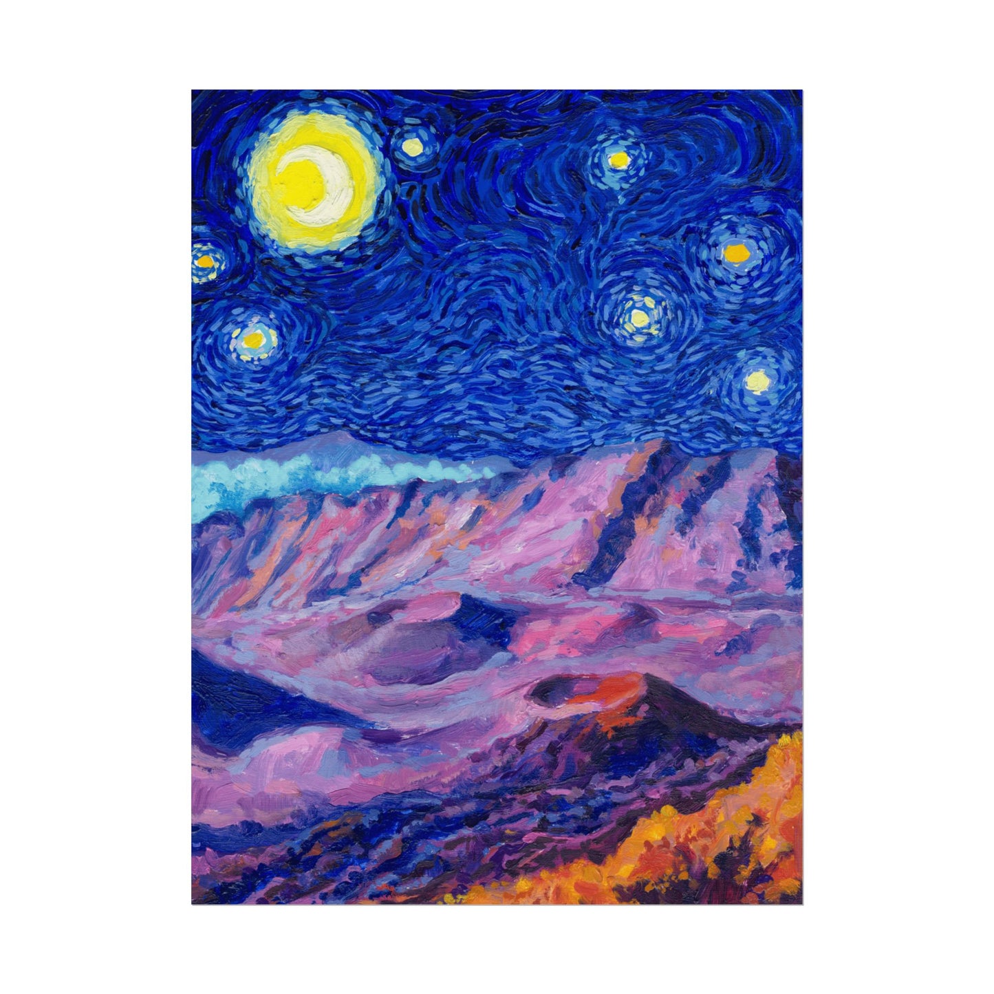 Haleakalā Park Starry Night Poster - Premium Textured Paper