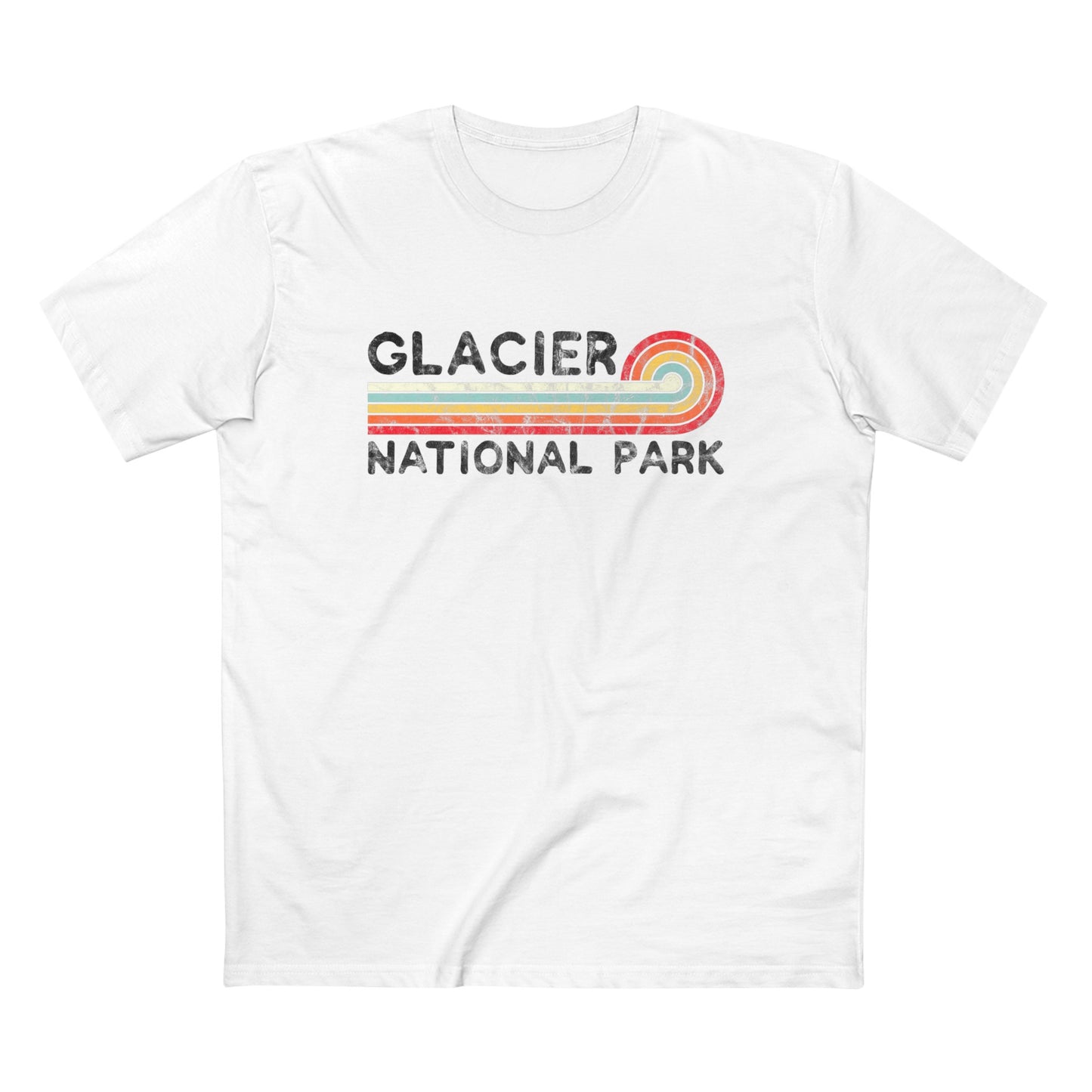 Glacier National Park T-Shirt - Vintage Stretched Sunrise