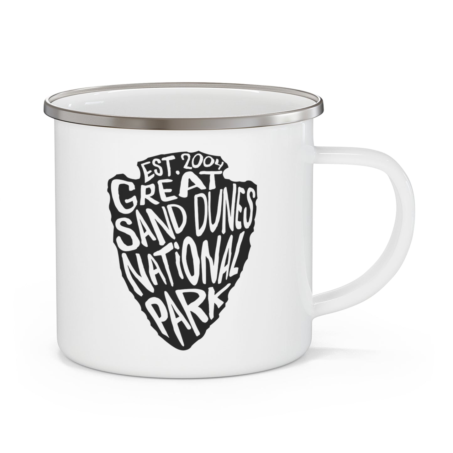 Great Sand Dunes National Park Enamel Camping Mug - Arrowhead