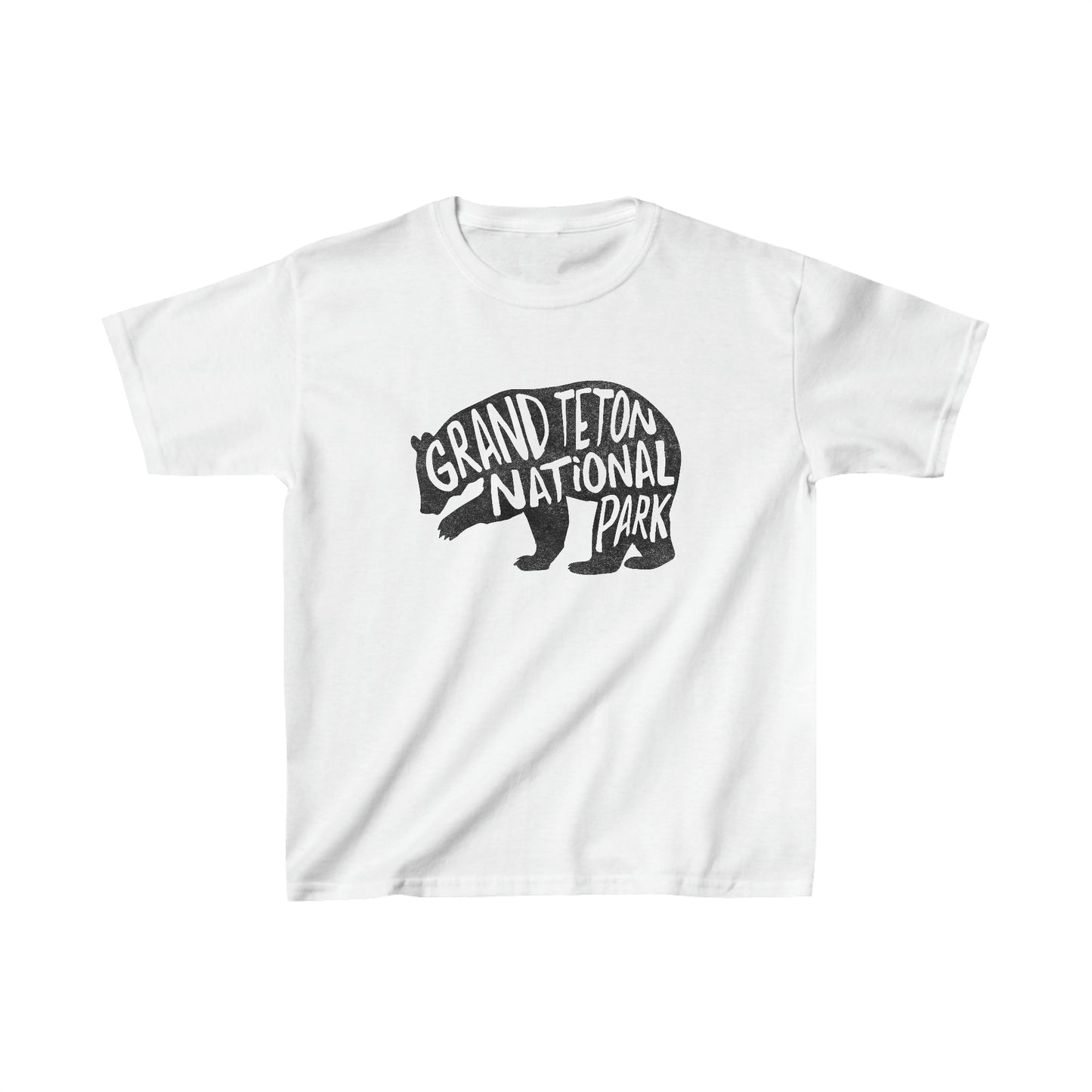 Grand Teton National Park Child T-Shirt - Grizzly Bear Chunky Text