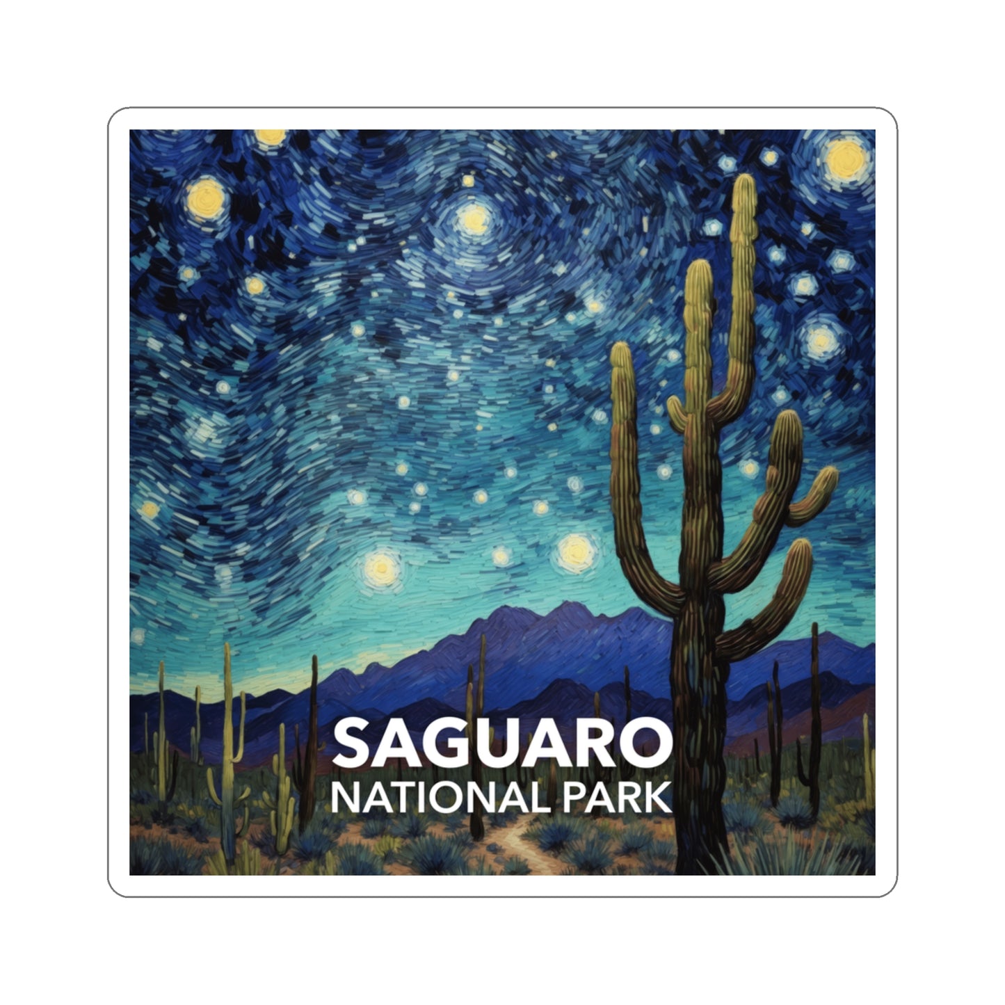 Saguaro National Park Sticker - The Starry Night