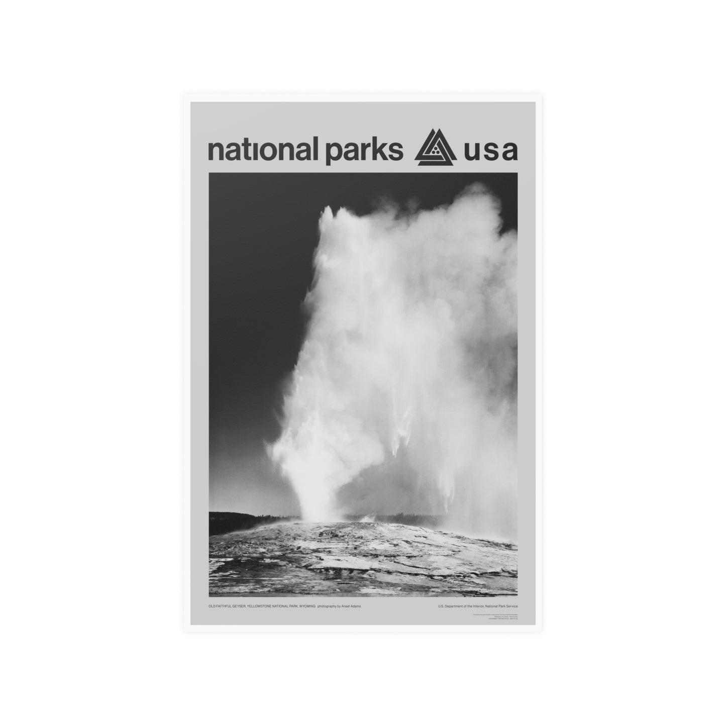 Yellowstone National Park Poster - Ansel Adams Old Faithful