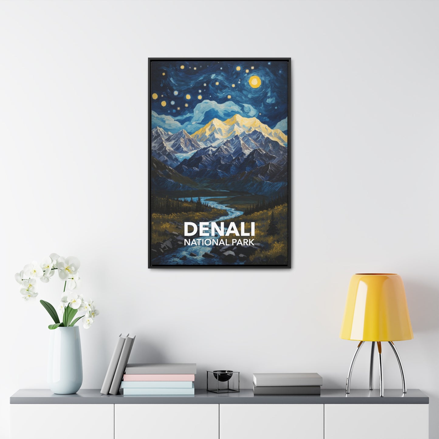 Denali National Park Framed Canvas - The Starry Night