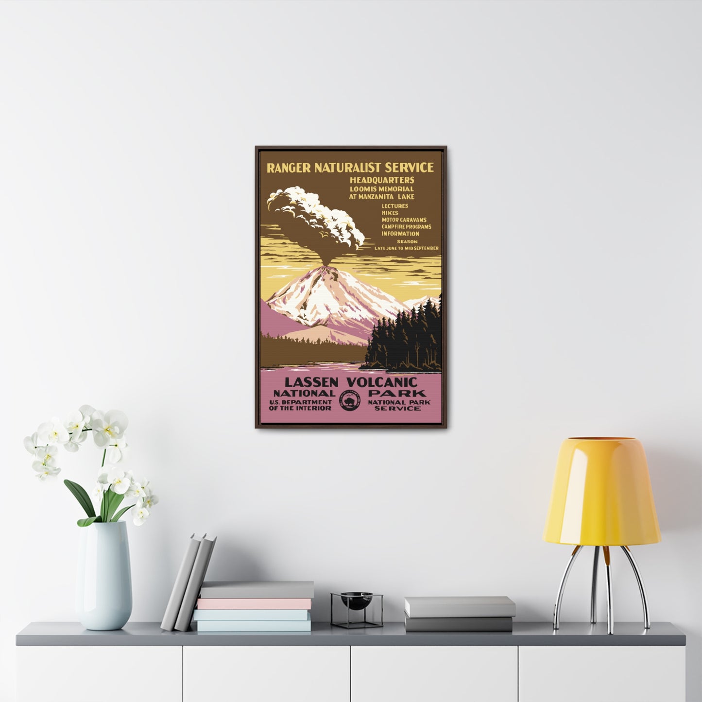 Lassen Volcanic National Park Framed Canvas - WPA Poster