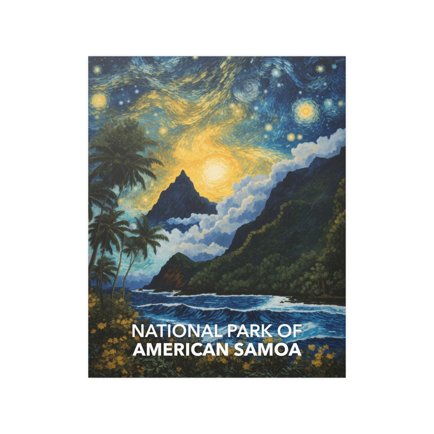 National Park of American Samoa Poster - Starry Night