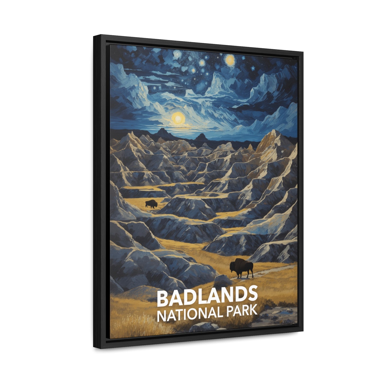 Badlands National Park Framed Canvas - The Starry Night