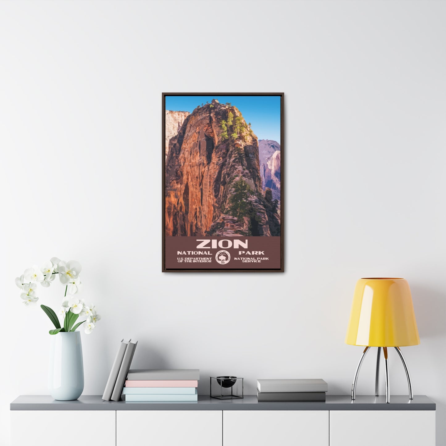 Zion National Park Framed Canvas - WPA Poster