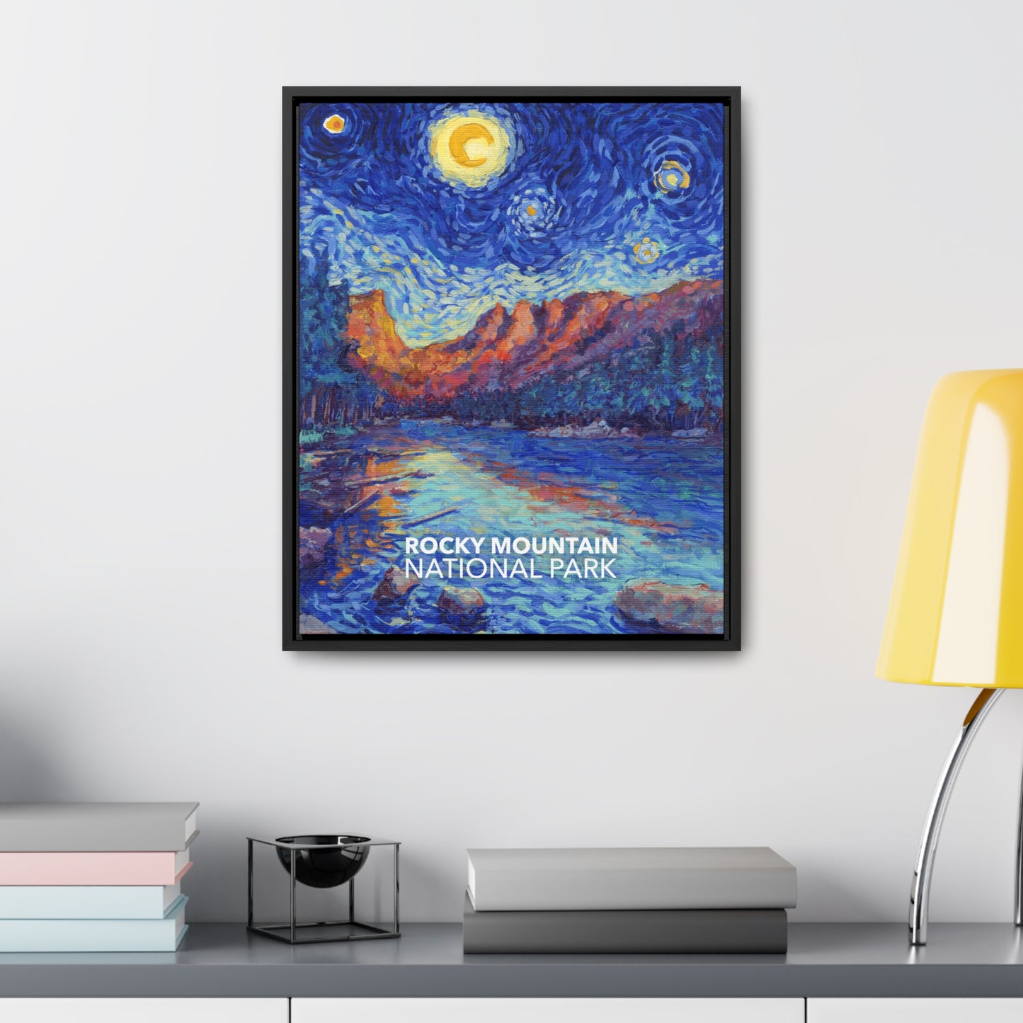 Rocky Mountain National Park Framed Canvas - The Starry Night