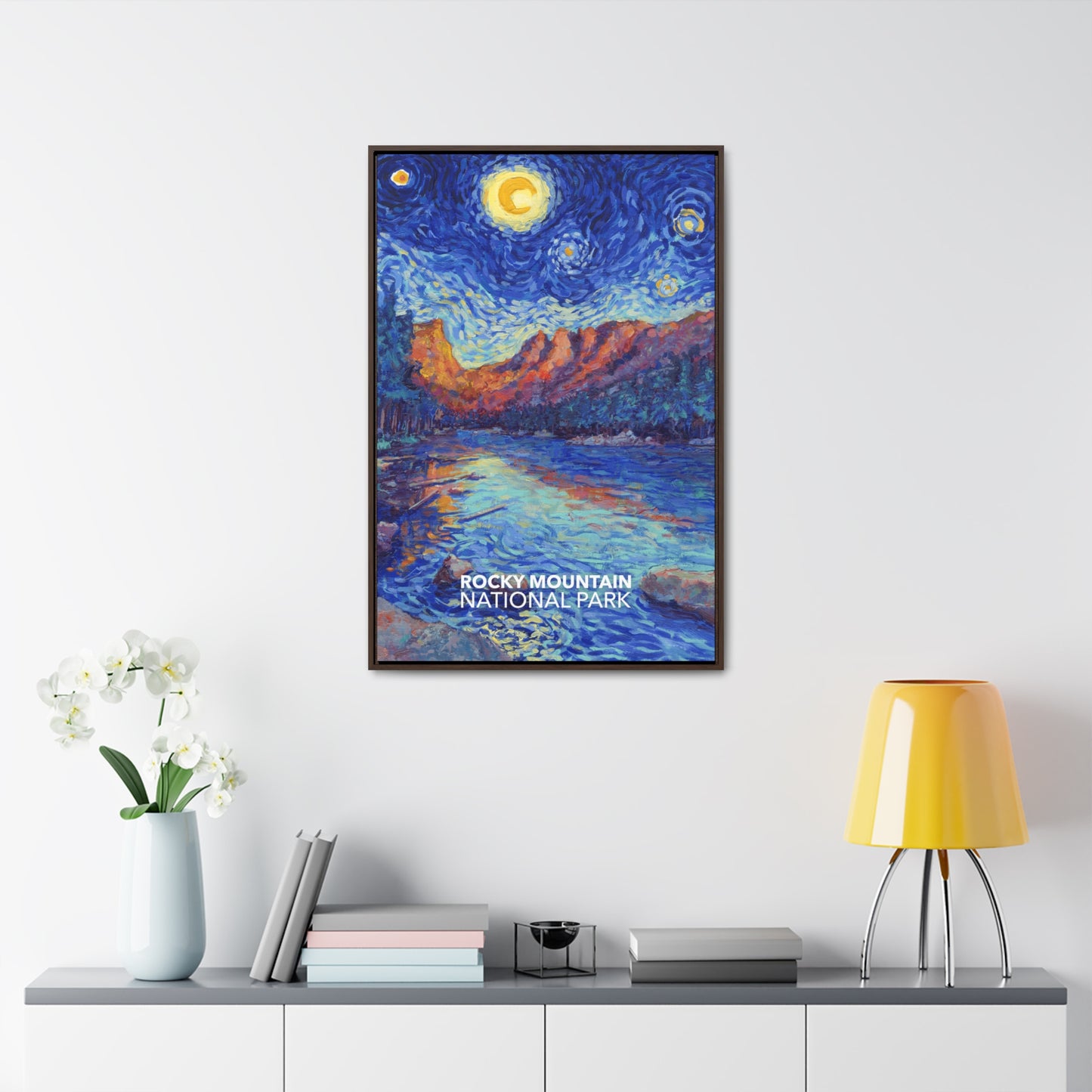 Rocky Mountain National Park Framed Canvas - The Starry Night