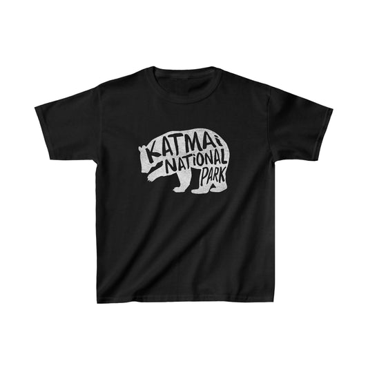 Katmai National Park Child T-Shirt - Grizzly Bear Chunky Text