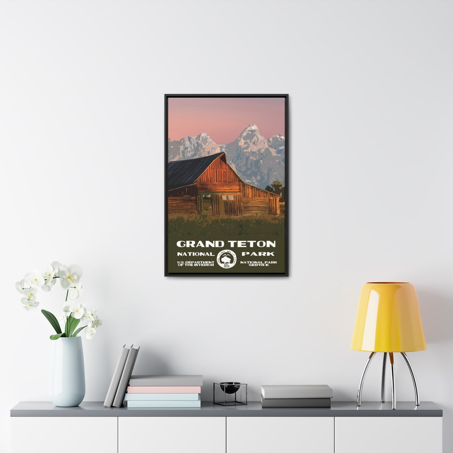 Grand Teton National Park Framed Canvas - WPA Poster Barn