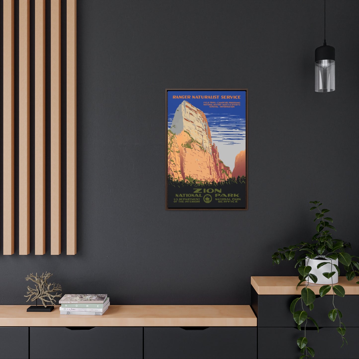 Zion National Park Framed Canvas - WPA Poster
