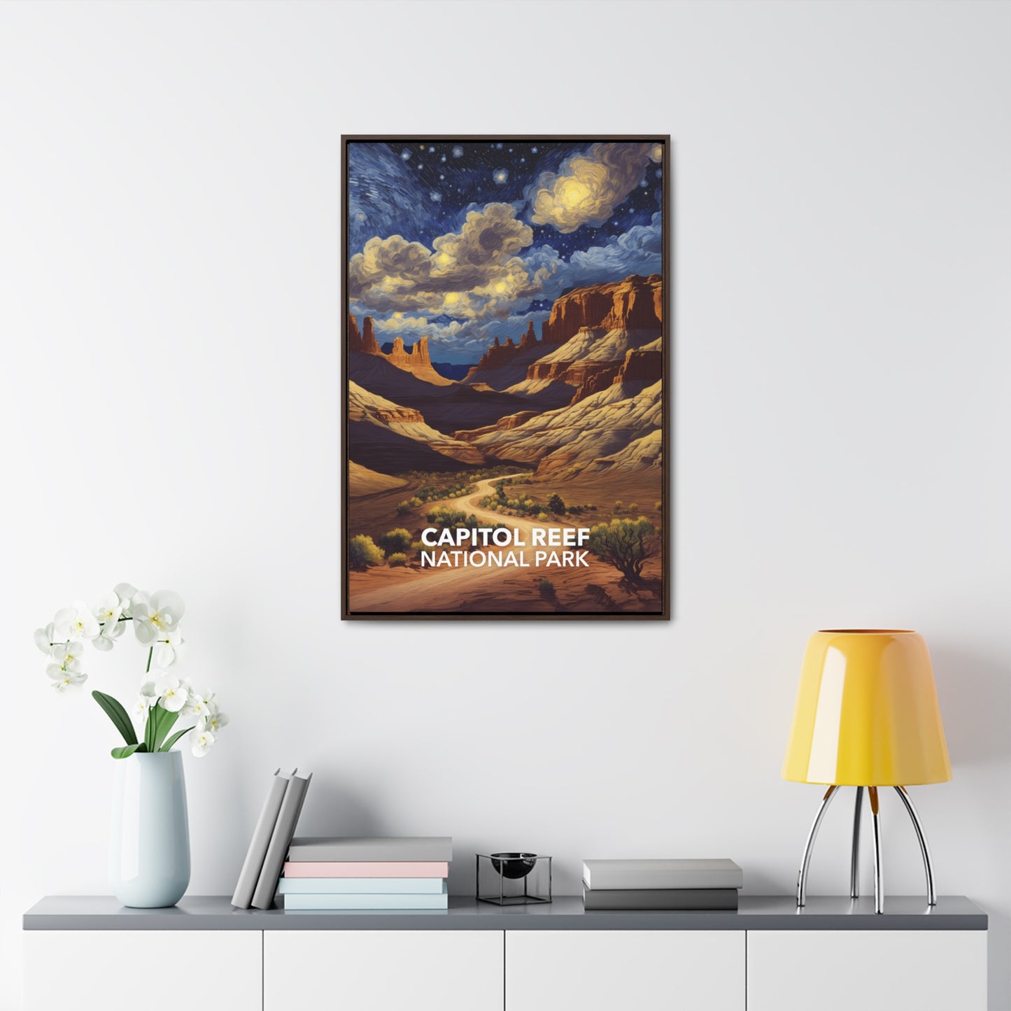 Capitol Reef National Park Framed Canvas - The Starry Night