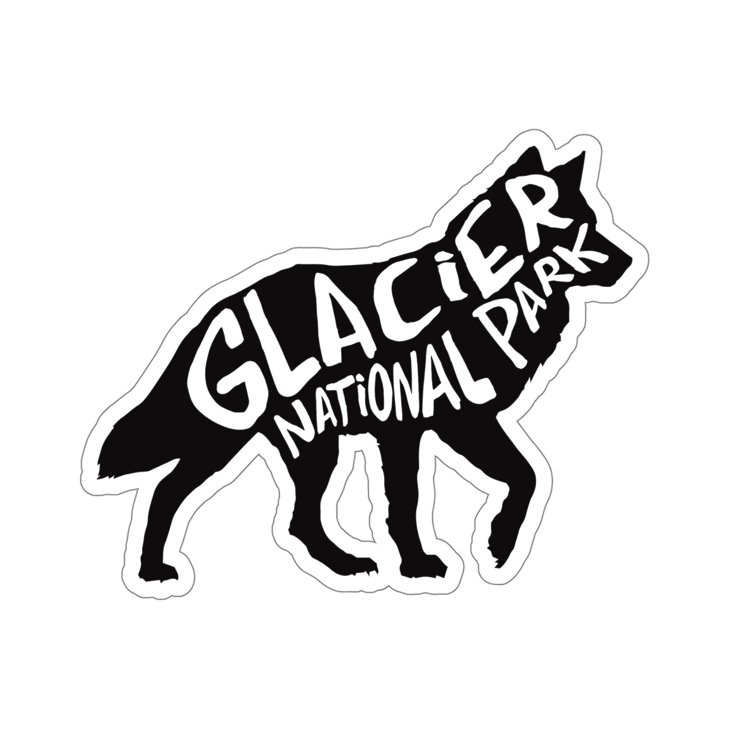 Glacier National Park Sticker - Wolf