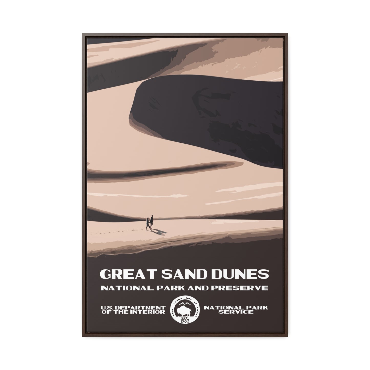 Great Sand Dunes National Park Framed Canvas - WPA Poster