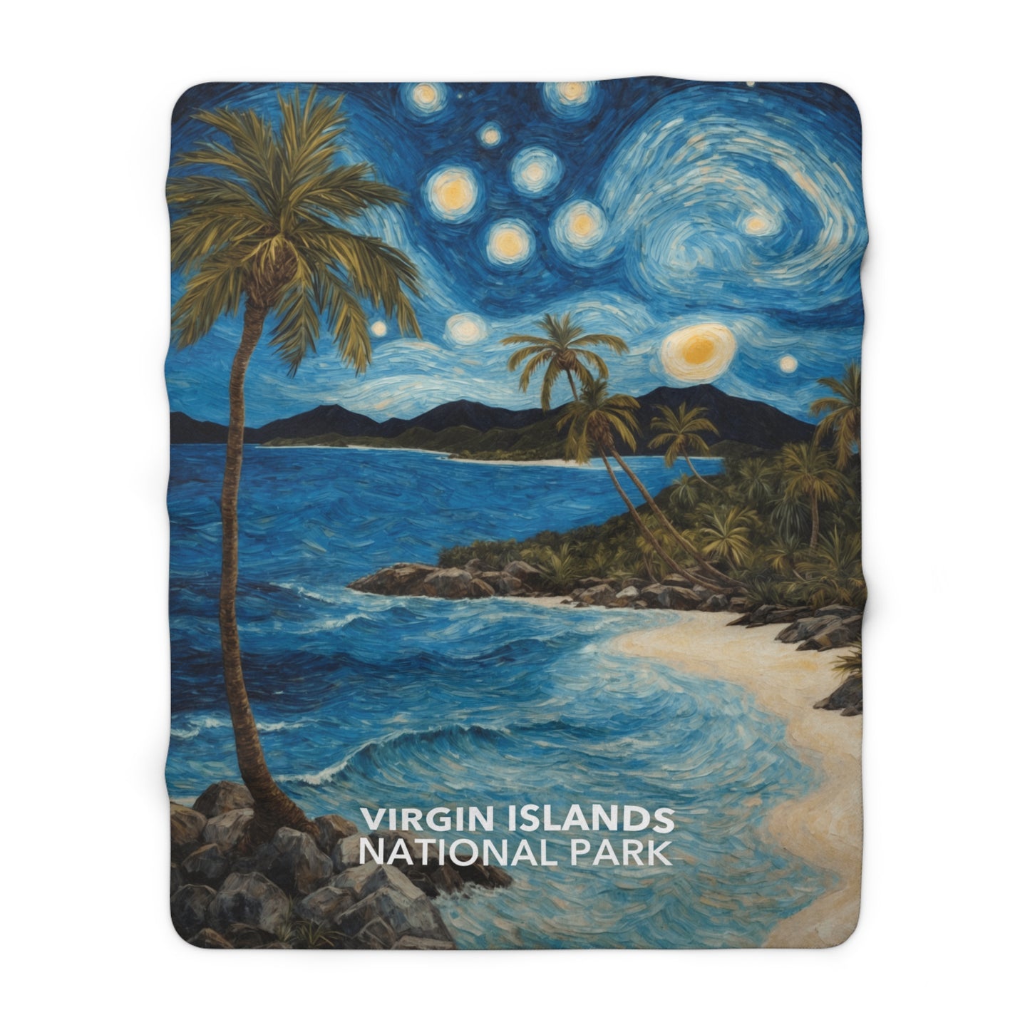 Virgin Islands National Park Sherpa Blanket - The Starry Night