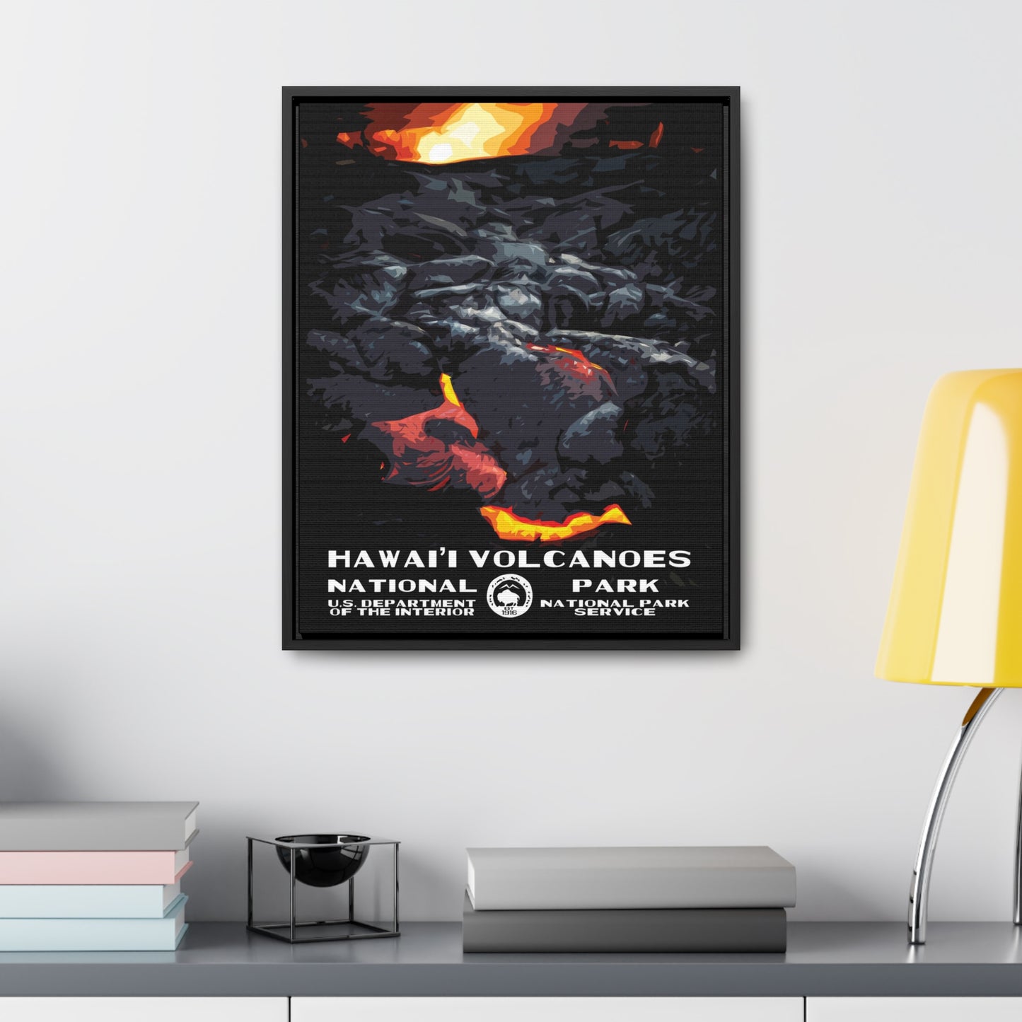 Hawaii Volcanoes National Park Framed Canvas - WPA Poster