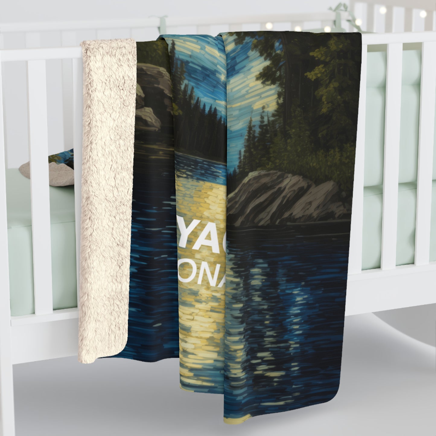 Voyageurs National Park Sherpa Blanket - The Starry Night