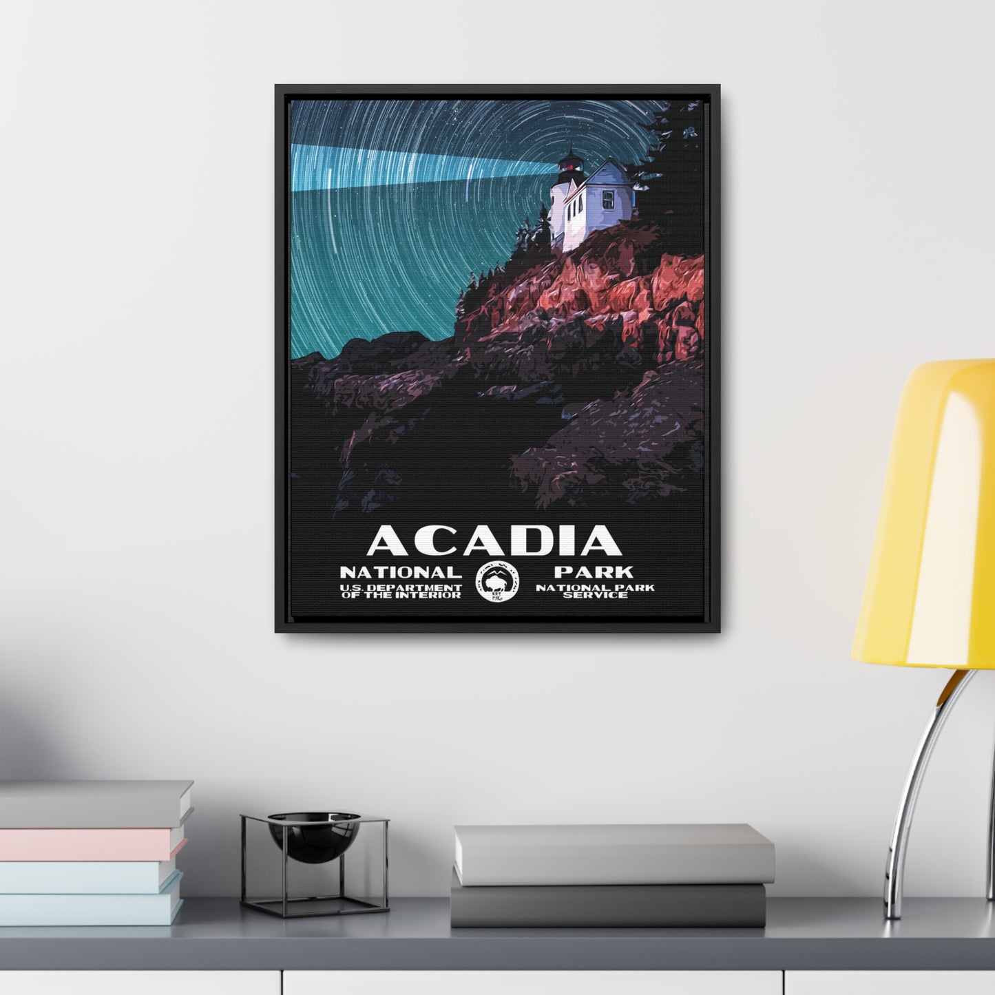 Acadia National Park Framed Canvas - WPA Poster