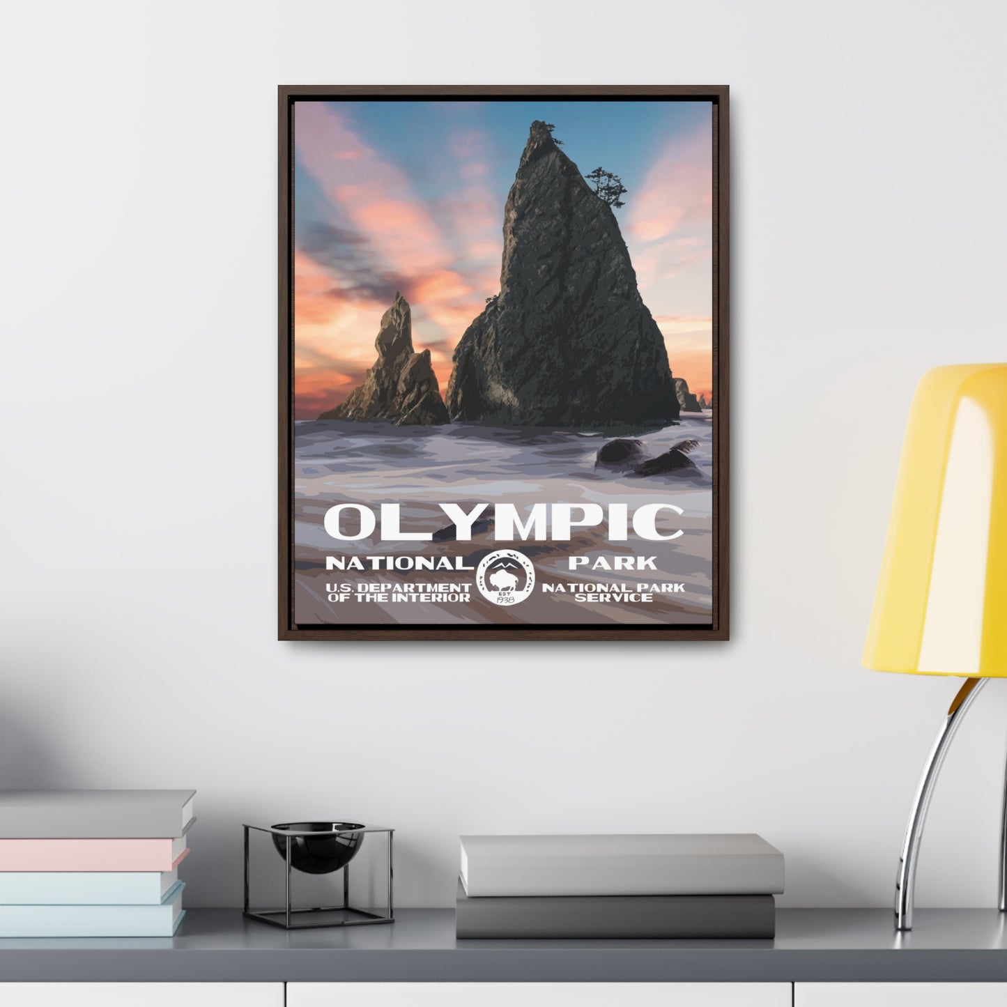 Olympic National Park Framed Canvas - WPA Poster