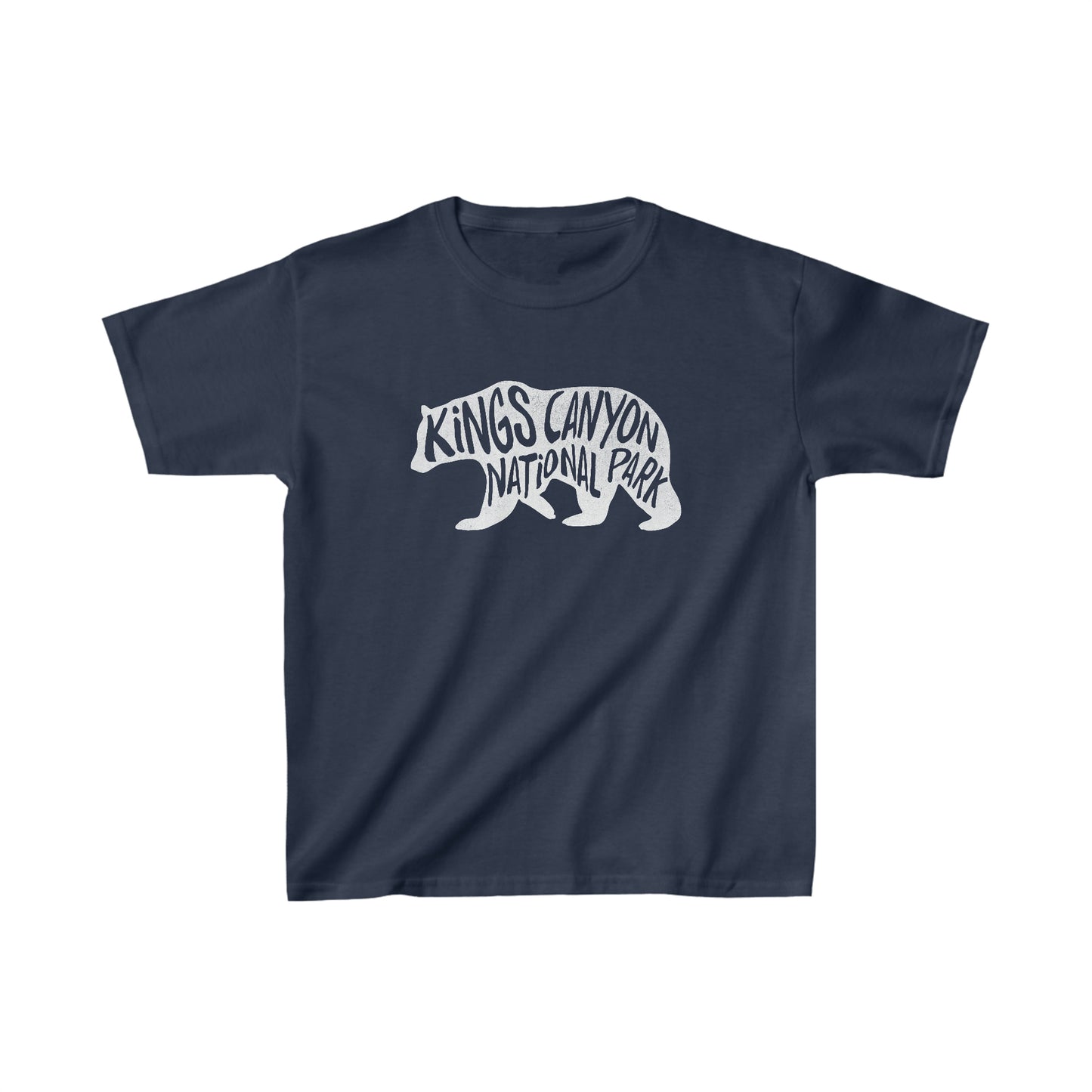 Kings Canyon National Park Child T-Shirt - Black Bear Chunky Text