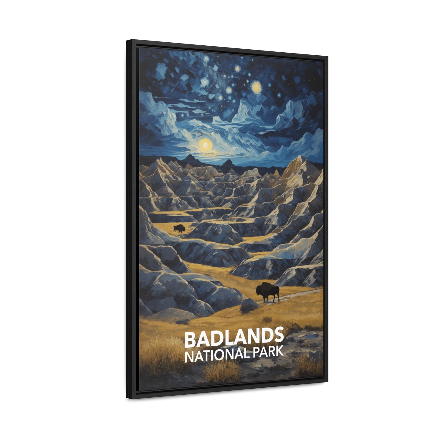 Badlands National Park Framed Canvas - The Starry Night