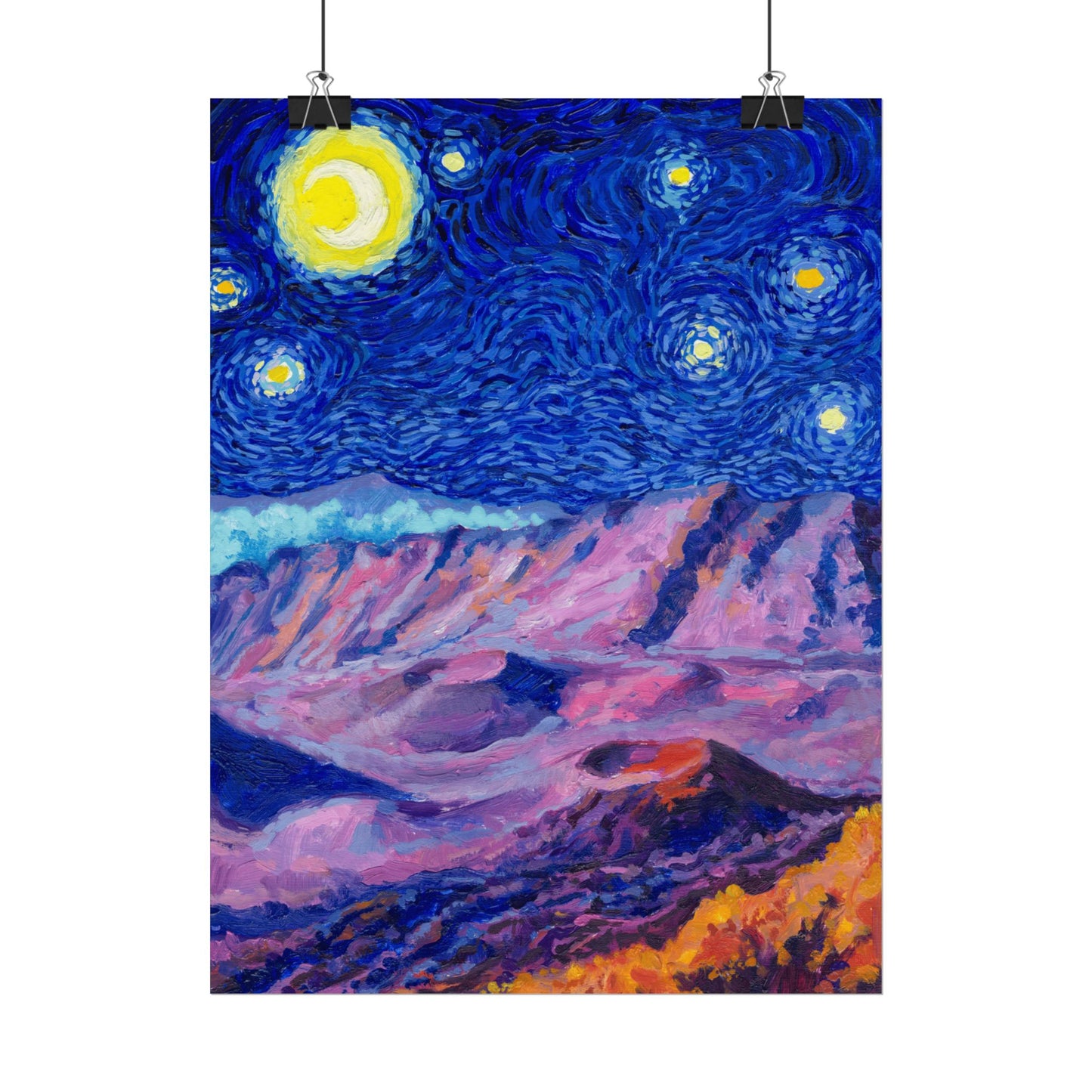 Haleakalā Park Starry Night Poster - Premium Textured Paper