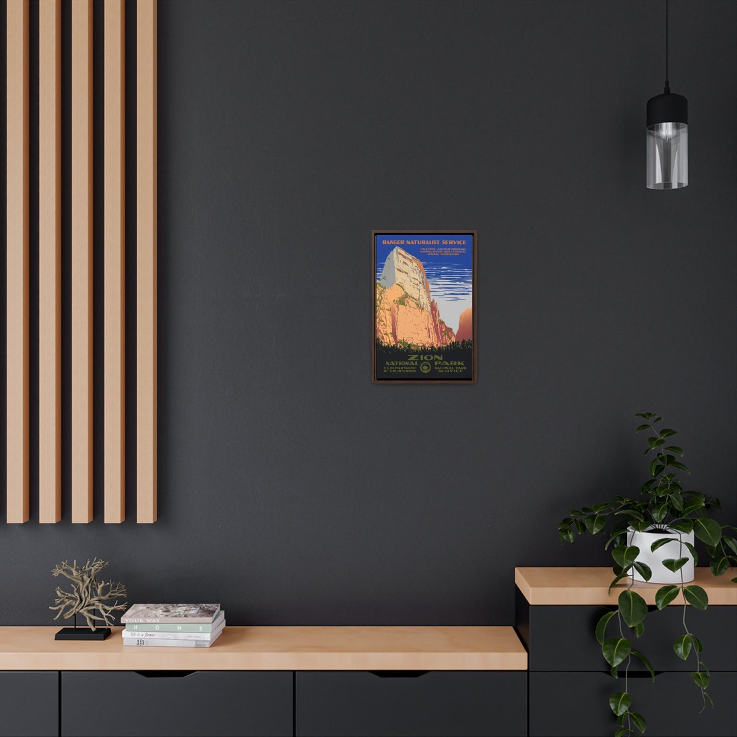Zion National Park Framed Canvas - WPA Poster