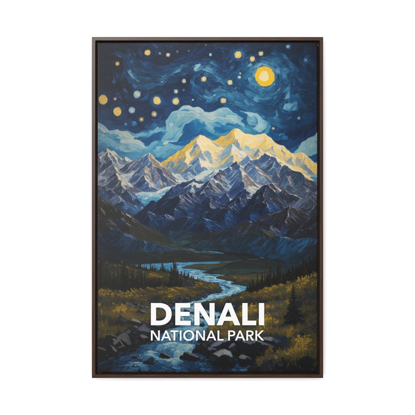 Denali National Park Framed Canvas - The Starry Night