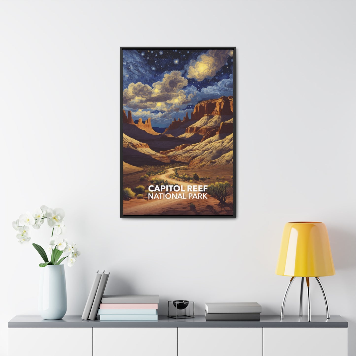 Capitol Reef National Park Framed Canvas - The Starry Night