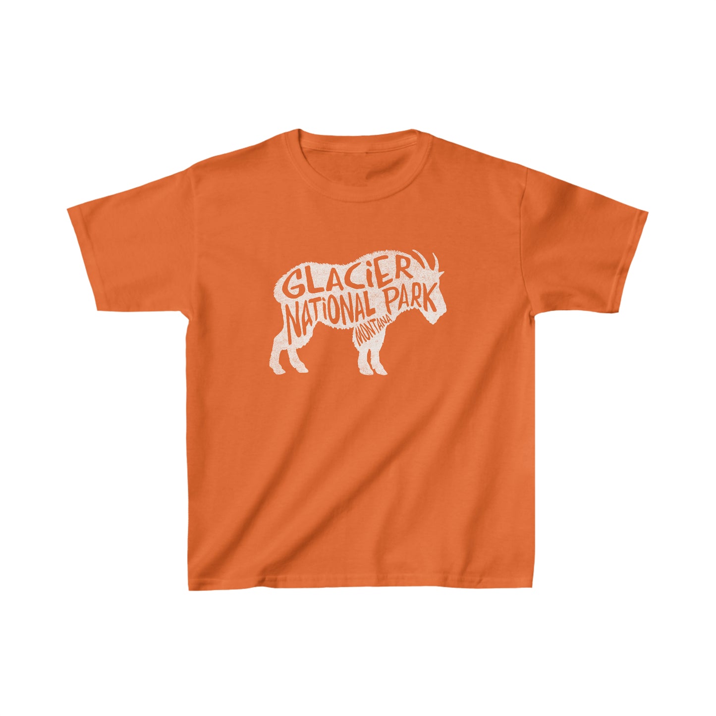 Glacier National Park Child T-Shirt - Mountain Goat Chunky Text