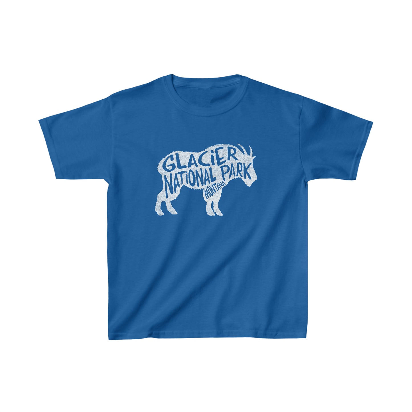 Glacier National Park Child T-Shirt - Mountain Goat Chunky Text