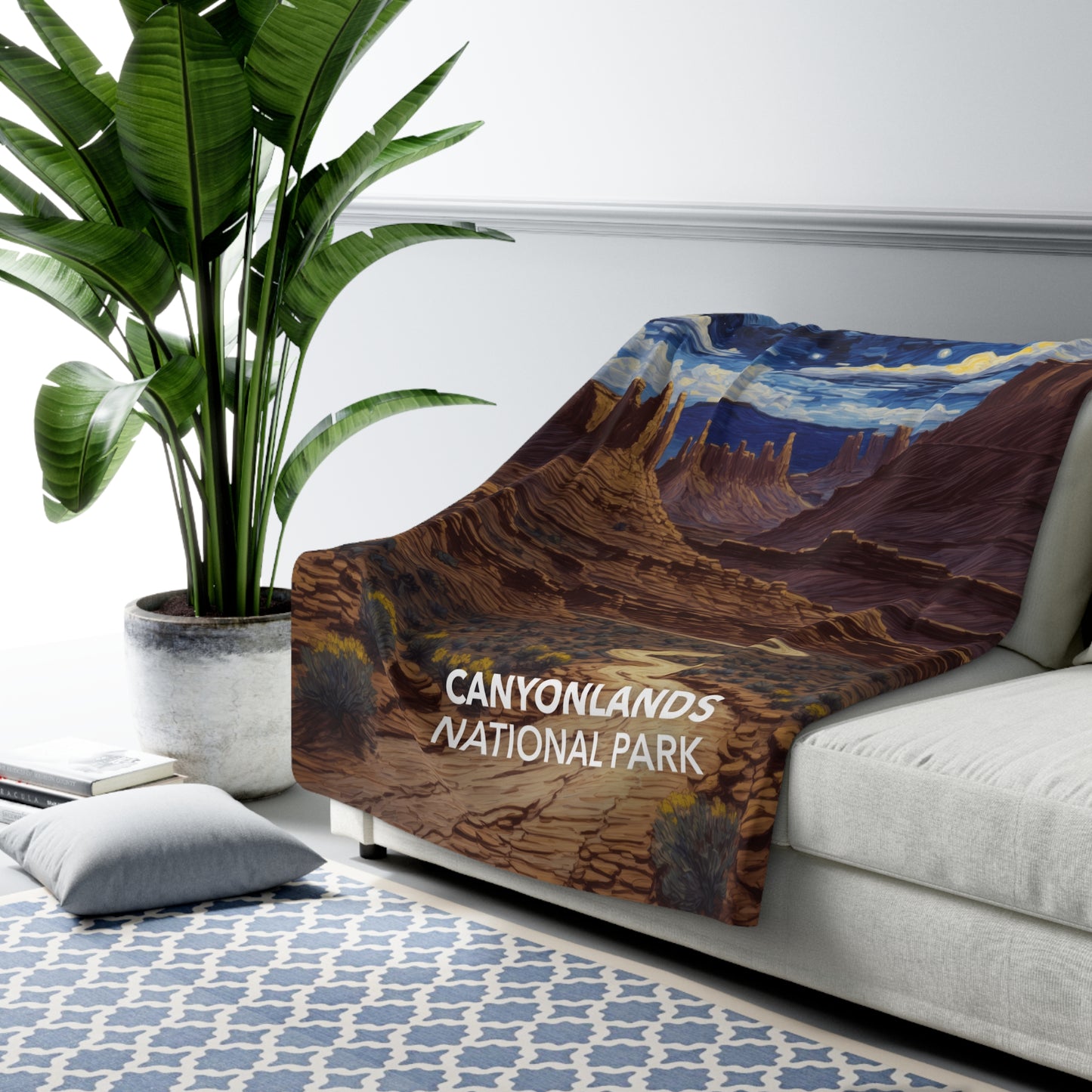 Canyonlands National Park Sherpa Blanket - The Starry Night
