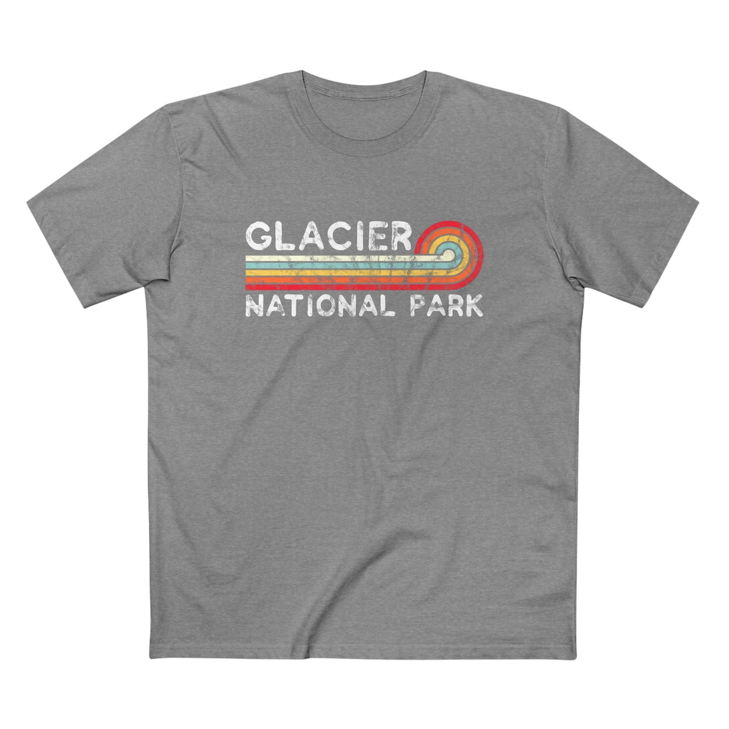 Glacier National Park T-Shirt - Vintage Stretched Sunrise