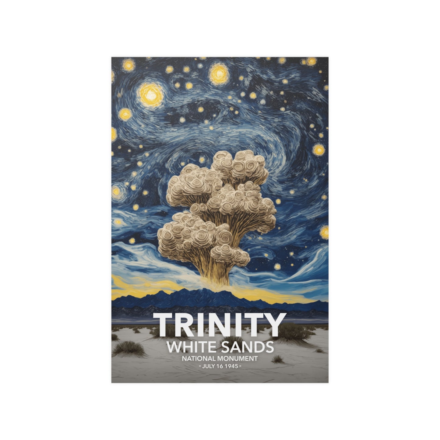 White Sands National Park Poster - Starry Night Trinity Test