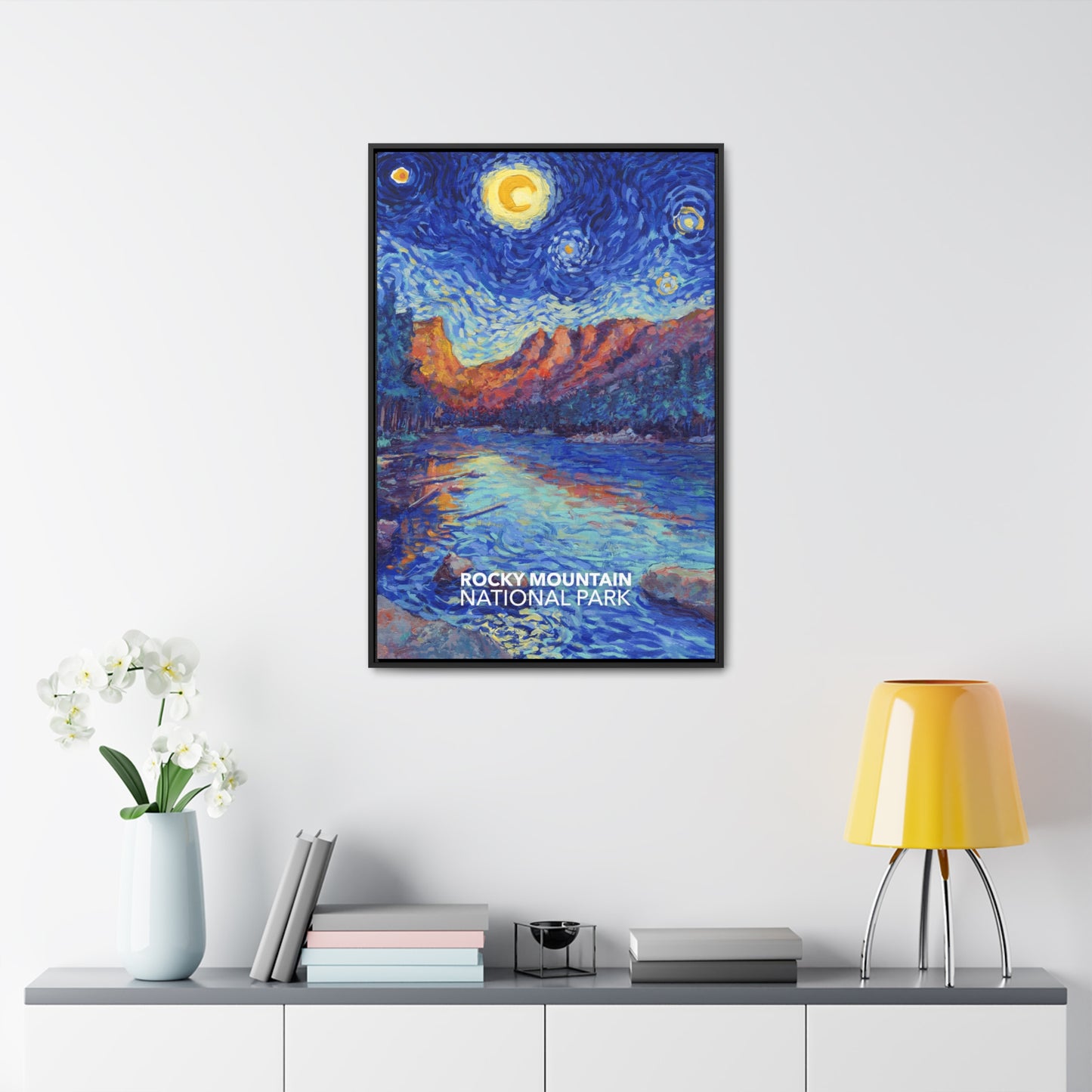 Rocky Mountain National Park Framed Canvas - The Starry Night