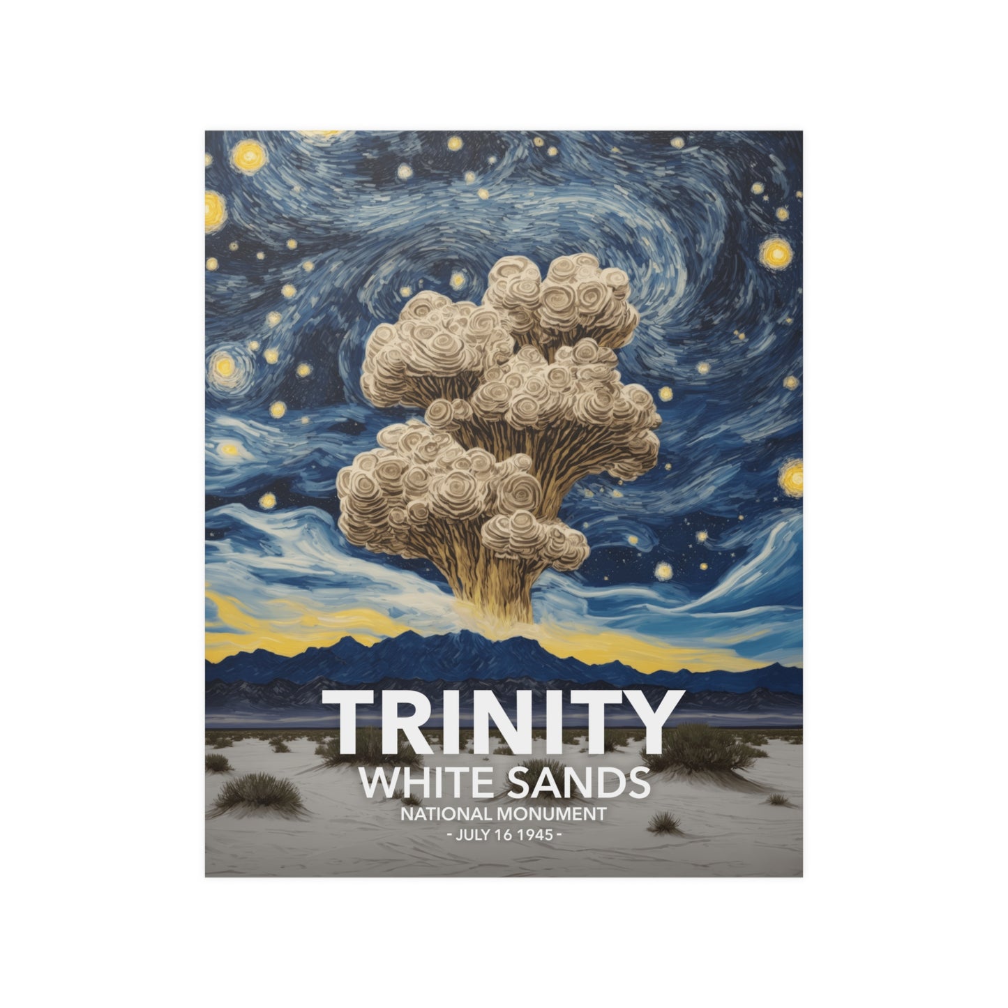 White Sands National Park Poster - Starry Night Trinity Test