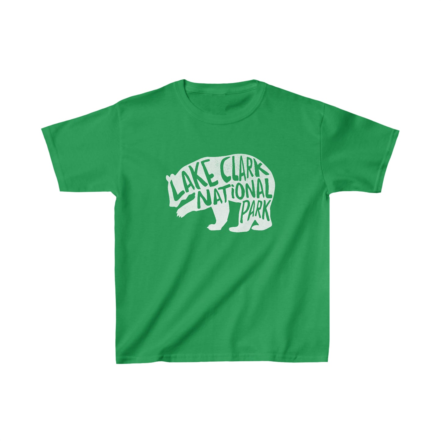 Lake Clark National Park Child T-Shirt - Grizzly Bear Chunky Text