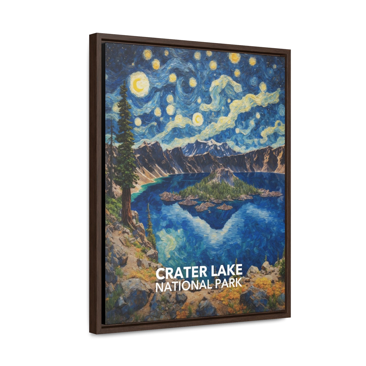 Crater Lake National Park Framed Canvas - The Starry Night
